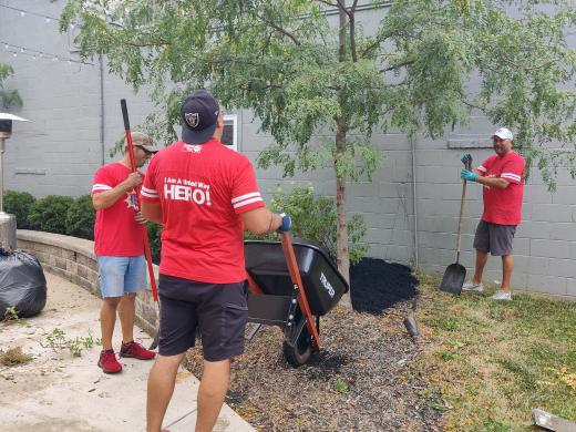 men landscaping