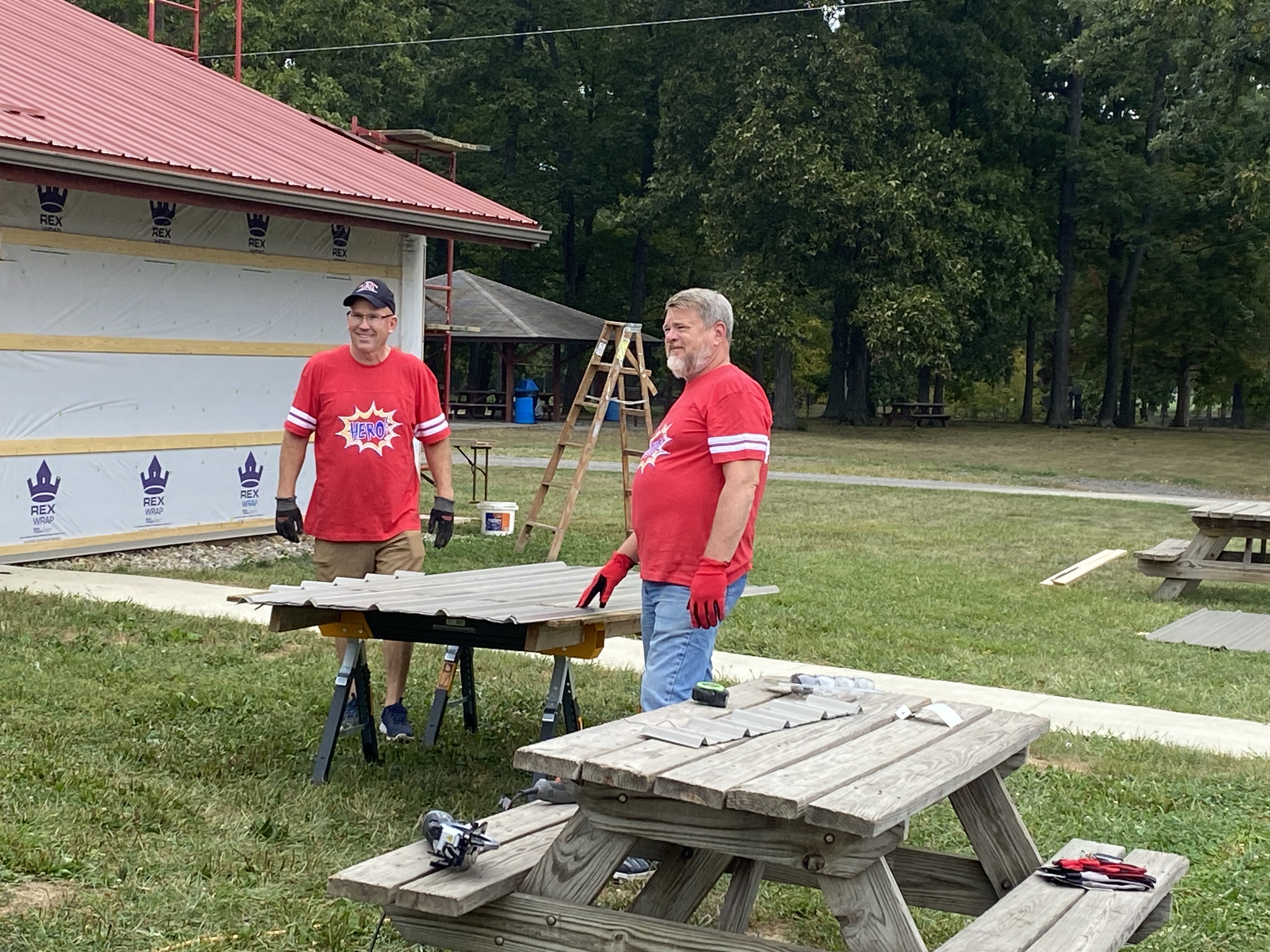 two men with siding